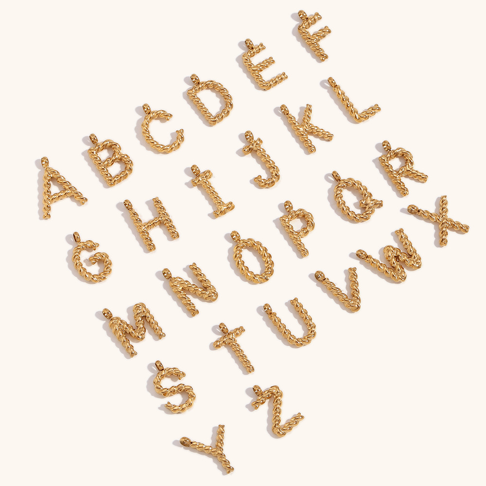 Initial Letter Necklace 18K Gold - Personalized 3d Letter Necklace Custom Initial