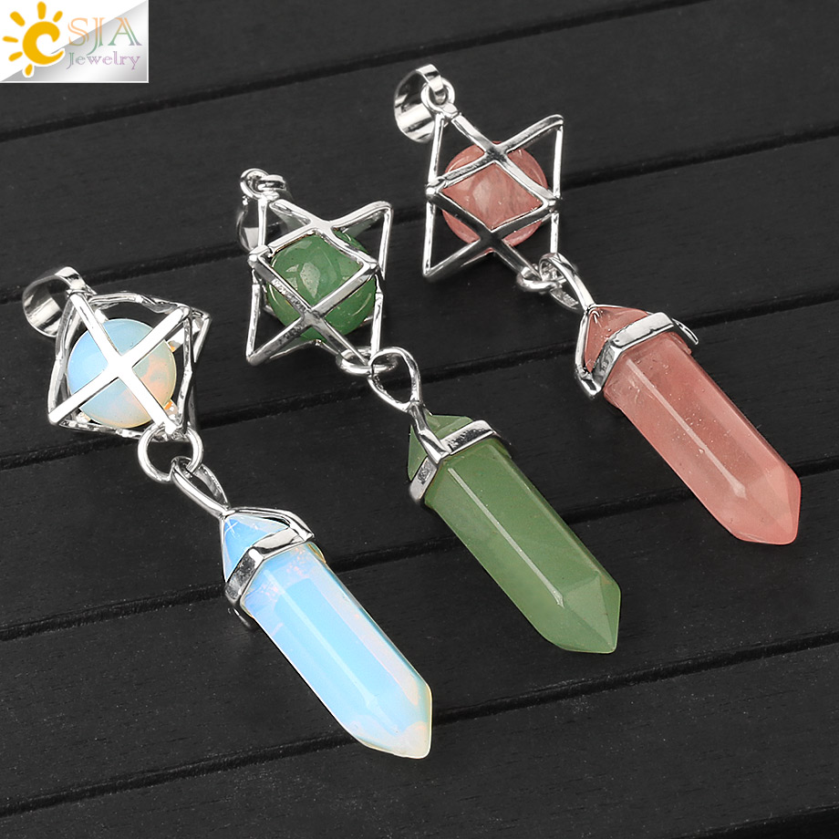 CSJA Reiki Natural Stone Penda - огляд і ціна Crystal Pendant Necklace Natural Stone