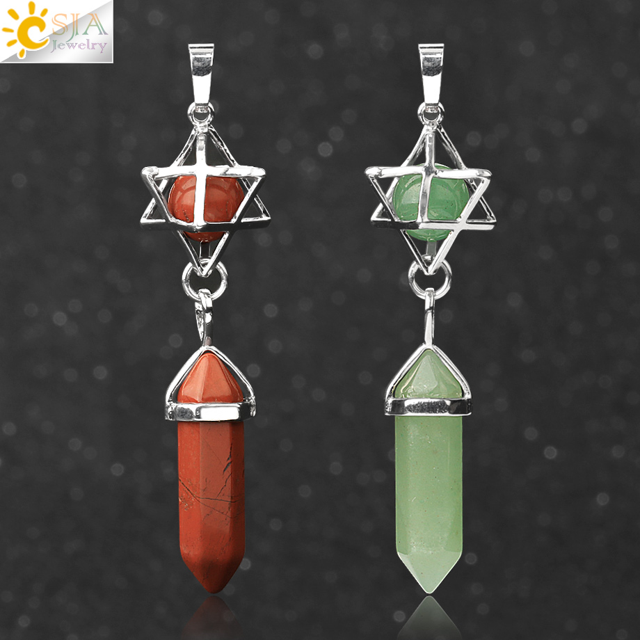 CSJA Reiki Natural Stone Penda - огляд і ціна Crystal Pendant Necklace Natural Stone