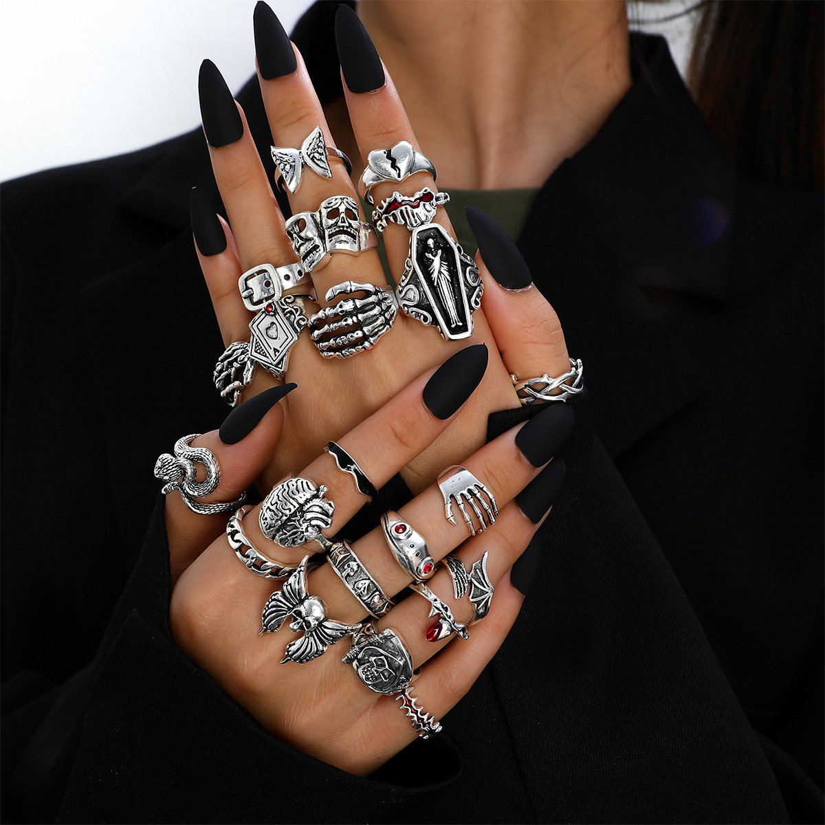 23Pcs Punk Geometric Knuckle F - огляд і ціна Vintage Punk Knuckle Rings Set