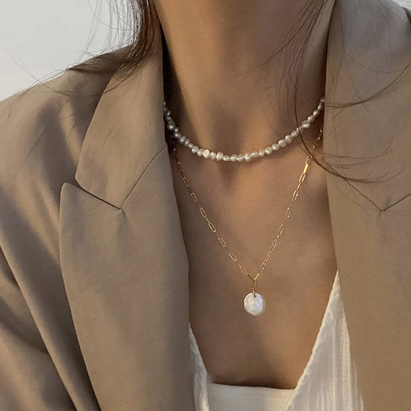 French Retro Link Chain Natura - огляд і ціна Pearl Choker Necklace Vintage