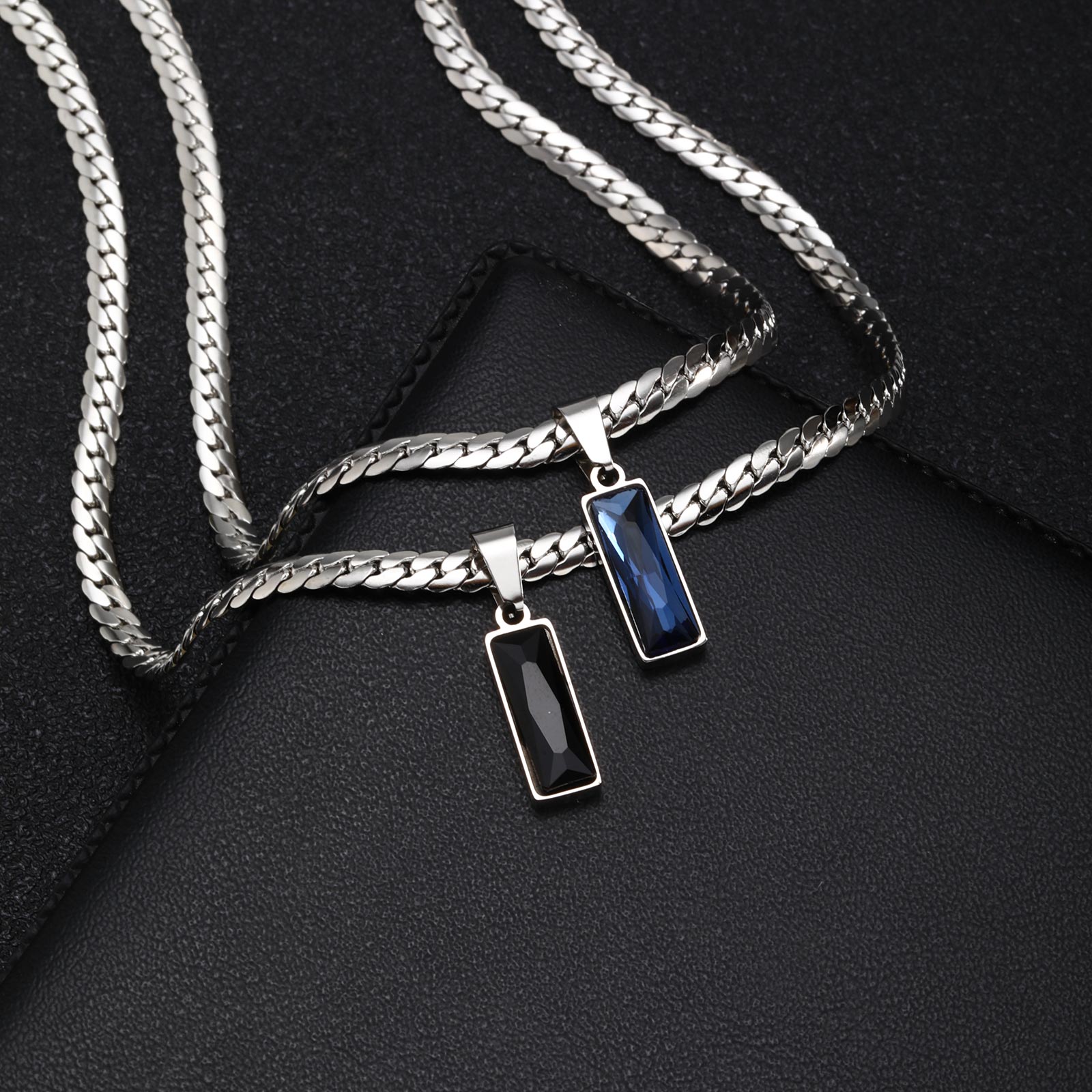 Stylish Mens Geometric Stone P - огляд і ціна Cuban Link Chain 12Mm